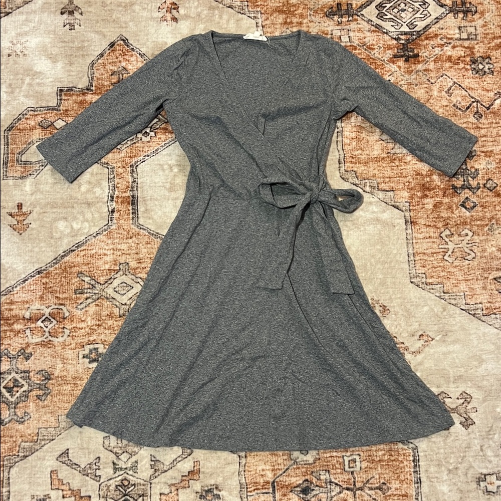 Gray Synergy Organic Wrap Dress